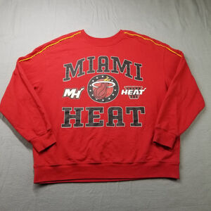 Miami Heat Sweatshirt Mens Size XXL 2XL Red Crewneck Pullover NBA Basketball